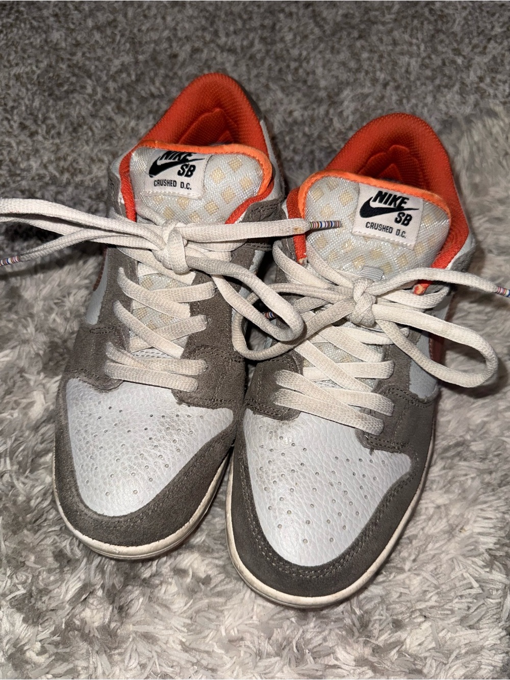 Nike Kids Orange and Gray Low-Top Sneakers - Picture 2 of 3